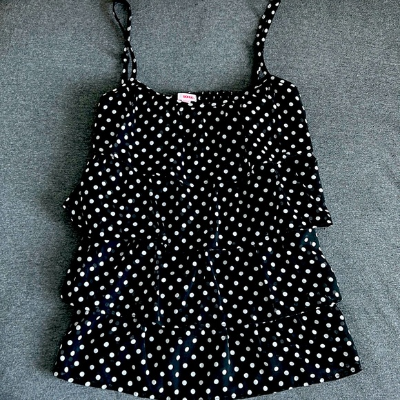 Bongo Spaghetti Strap Polka Dot Blouse - Picture 1 of 6